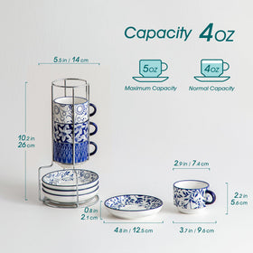 Vancasso Selene matching saucers with stable placement for quiet mornings.