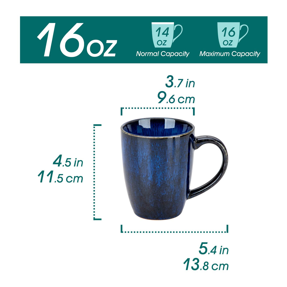 Vancasso Starry 16oz mug with unique glaze enhances morning coffee