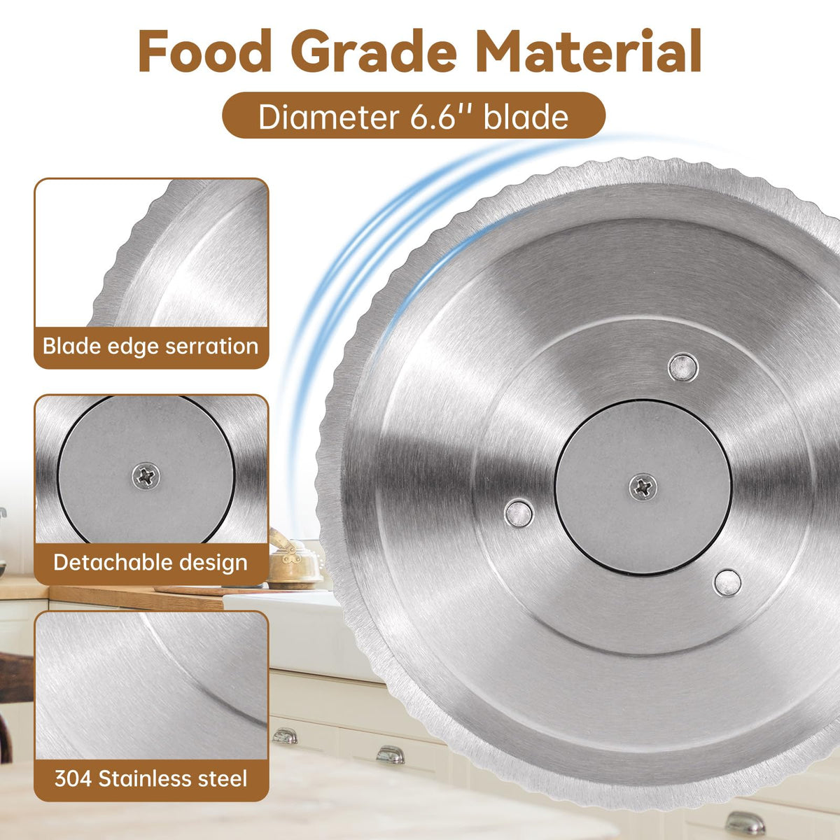 Vanerepok steel wire guide conveyor keeps slices lined neatly.