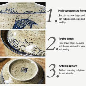 VanEnjoy ceramic soup bowl, 25 oz, ideal for noodles and rice bowls.