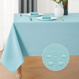 Veblandy rectangle tablecloth 52x70 in aqua provides waterproof protection for your table