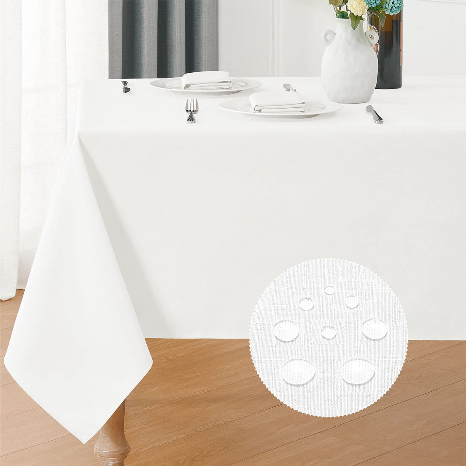 Veblandy rectangle tablecloth in white covers a 60x144 inch table for clean dining.