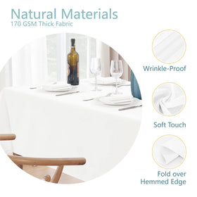 Veblandy tablecloth demonstrates spill resistance for easy cleanup.