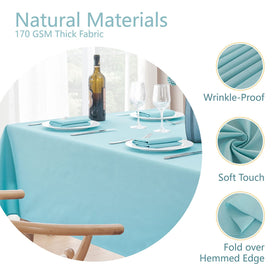 Veblandy stain-resistant fabric tablecloth keeping surfaces clean