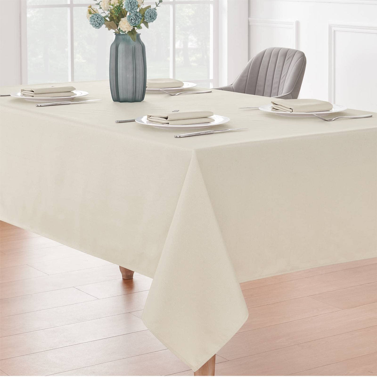Veblandy tablecloth is easy to clean with a damp cloth in everyday use