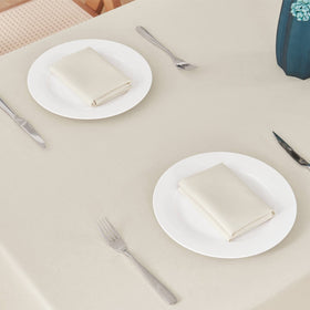 Veblandy tablecloth spill-resistant beige fabric keeps dining surfaces clean.