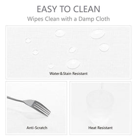 Veblandy wrinkle-free drape creates an elegant, smooth tabletop appearance.