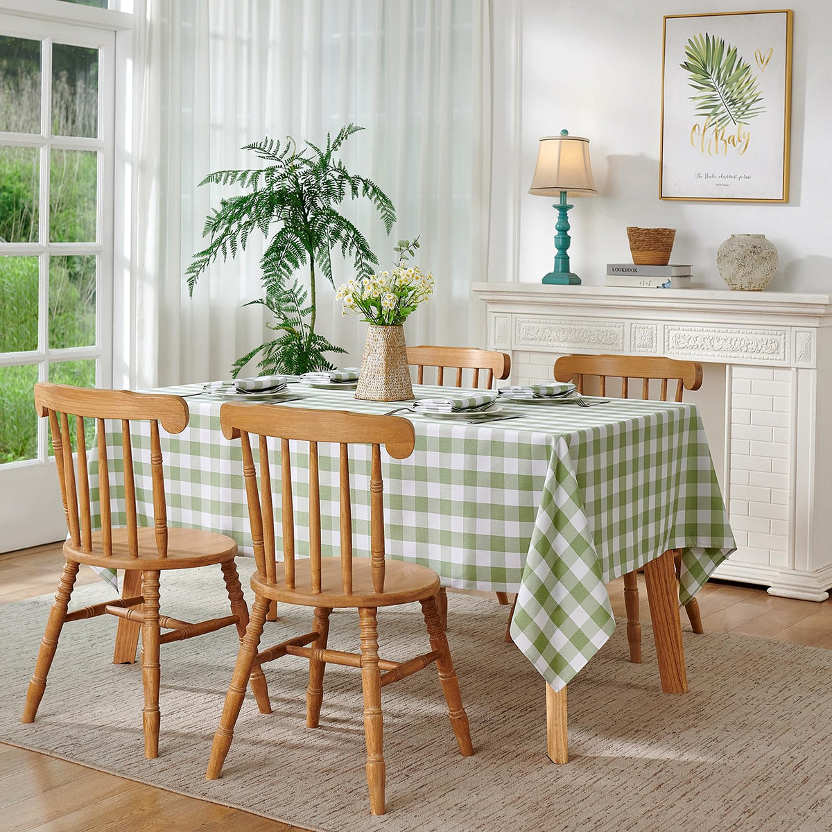 Veblandy cafe style tablecloth easy care and maintenance