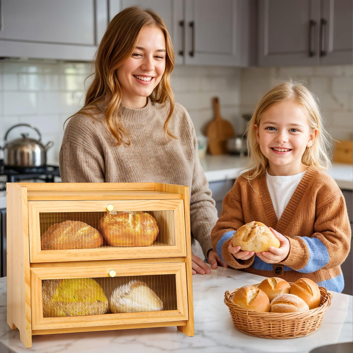 VEDALIO easy-assembly bread box fits small kitchens