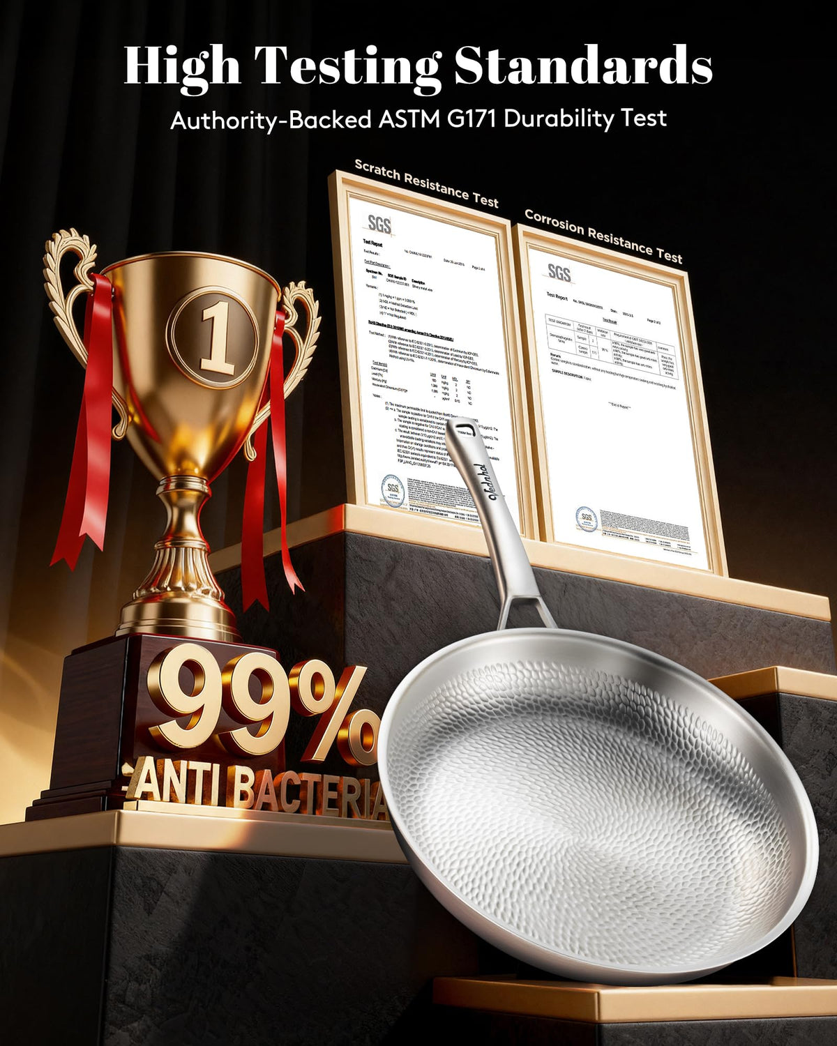 VEDNHOL Titanium Pan induction-ready surface suitable for all cooktops