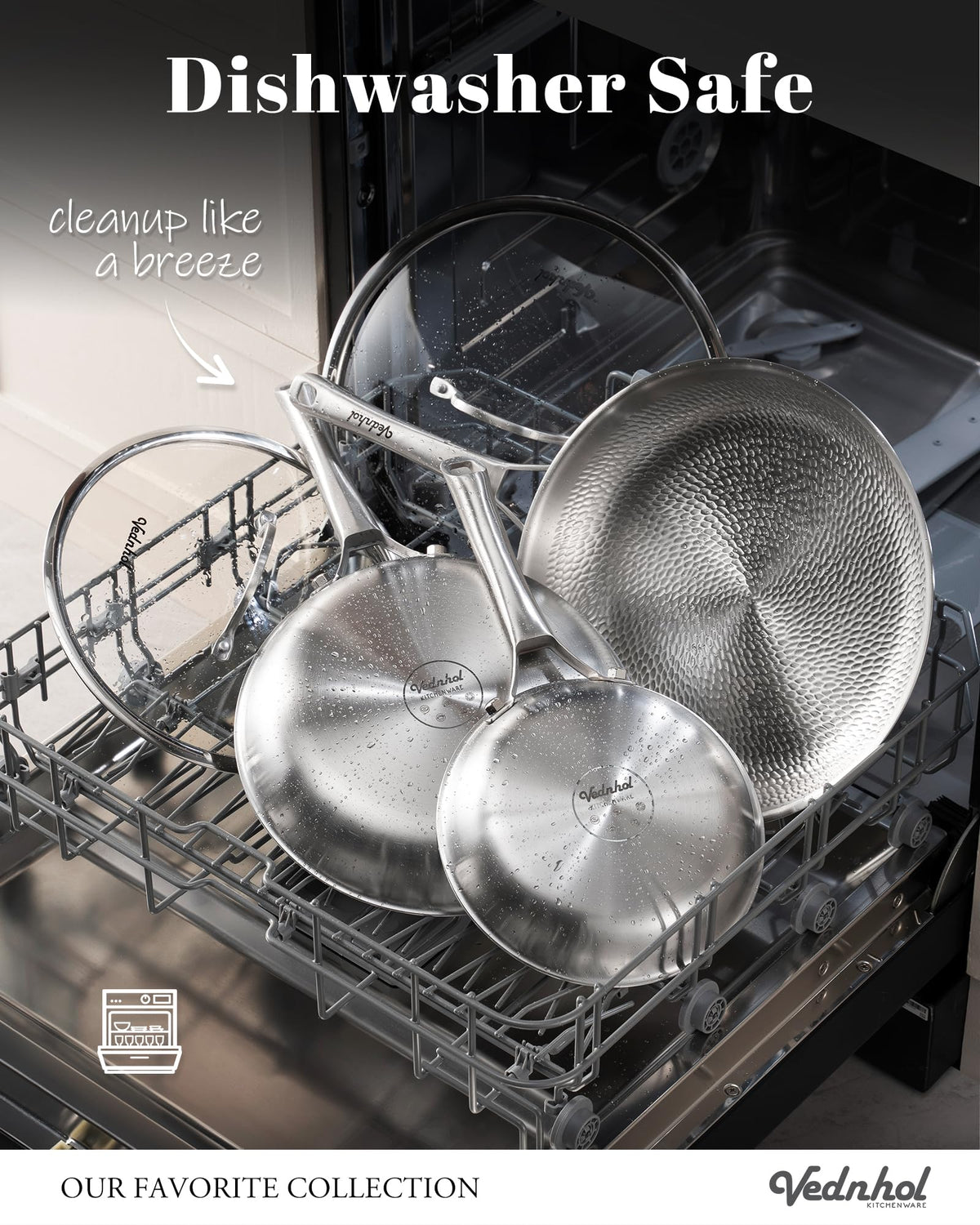 VEDNHOL Titanium Pan sautéing and browning foods with quick heat response