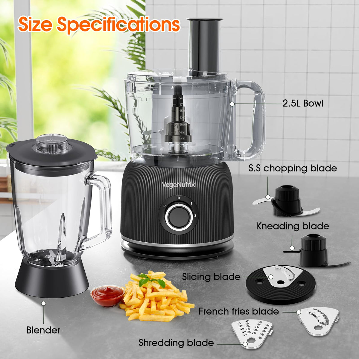 VegeNutrix 12-cup precision processor bowl for multi-task meals