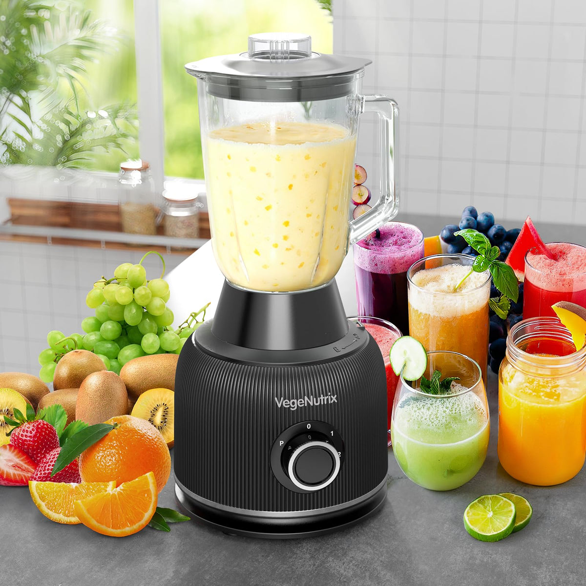 VegeNutrix 70 oz glass blender for smoothies and sauces