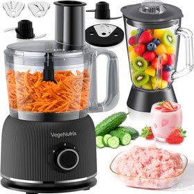 VegeNutrix food processor blender combo in action for chopping and blending meals