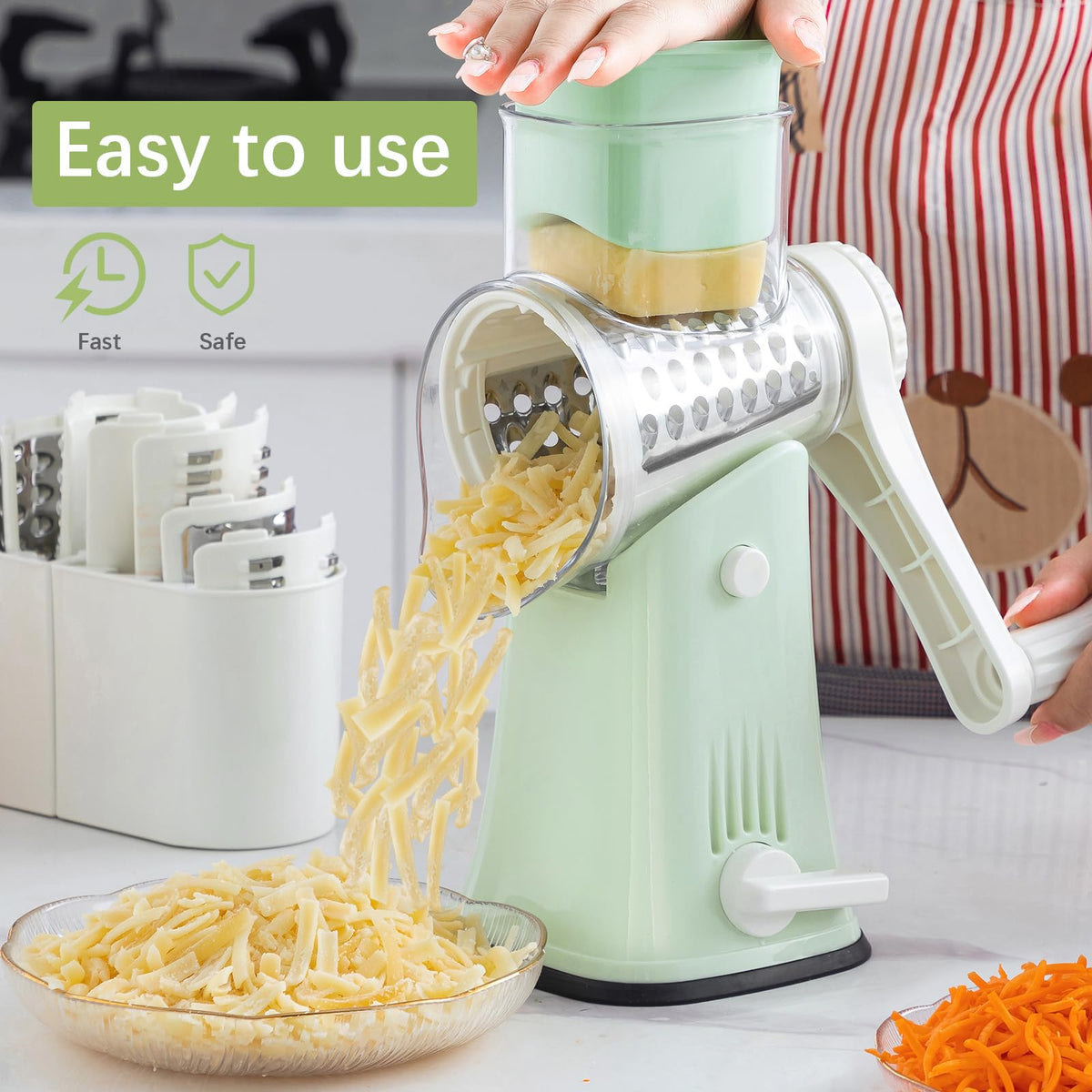 VEKAYA easy-clean design with detachable blades for quick rinsing after use.