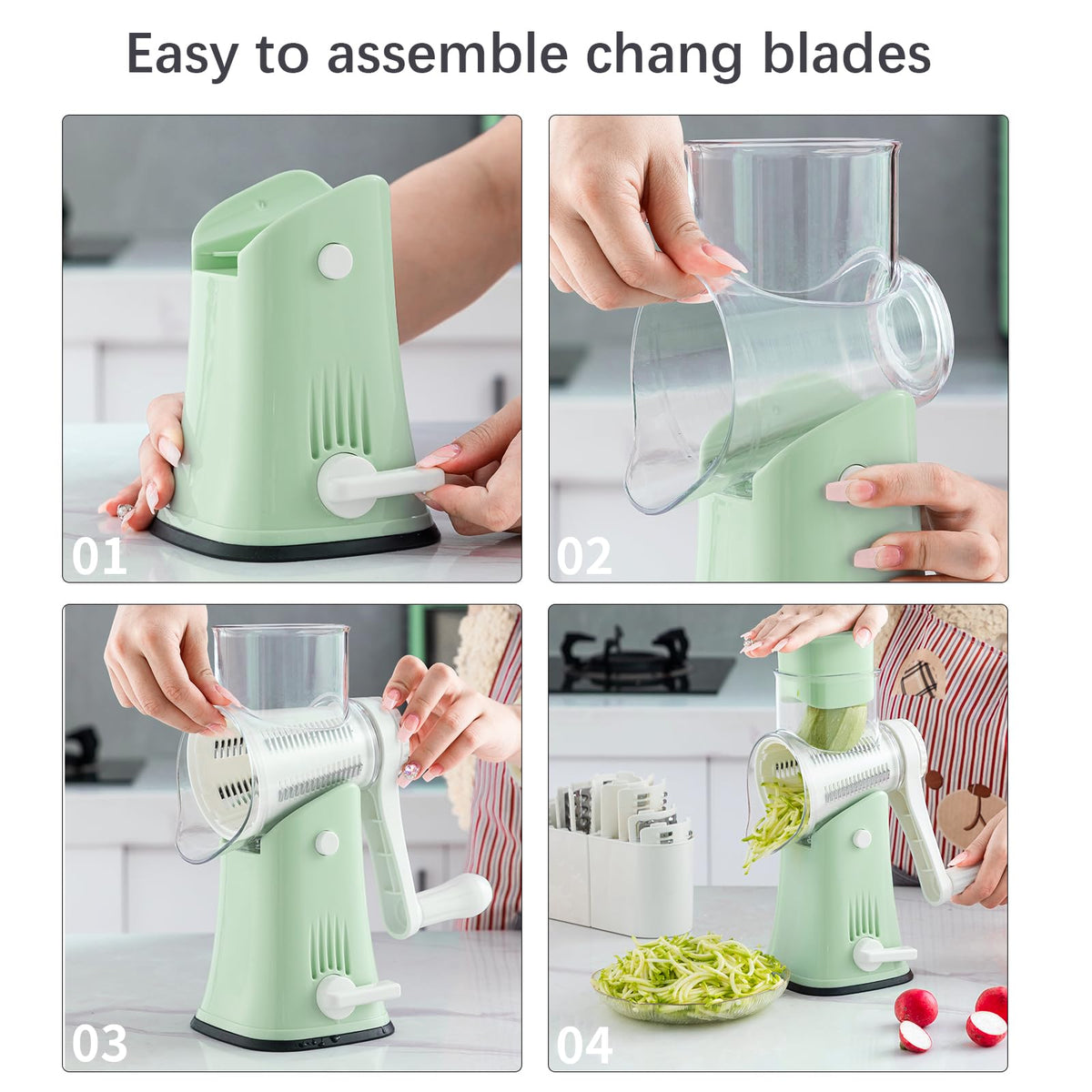 VEKAYA non-slip suction base keeps grater stable on countertops.