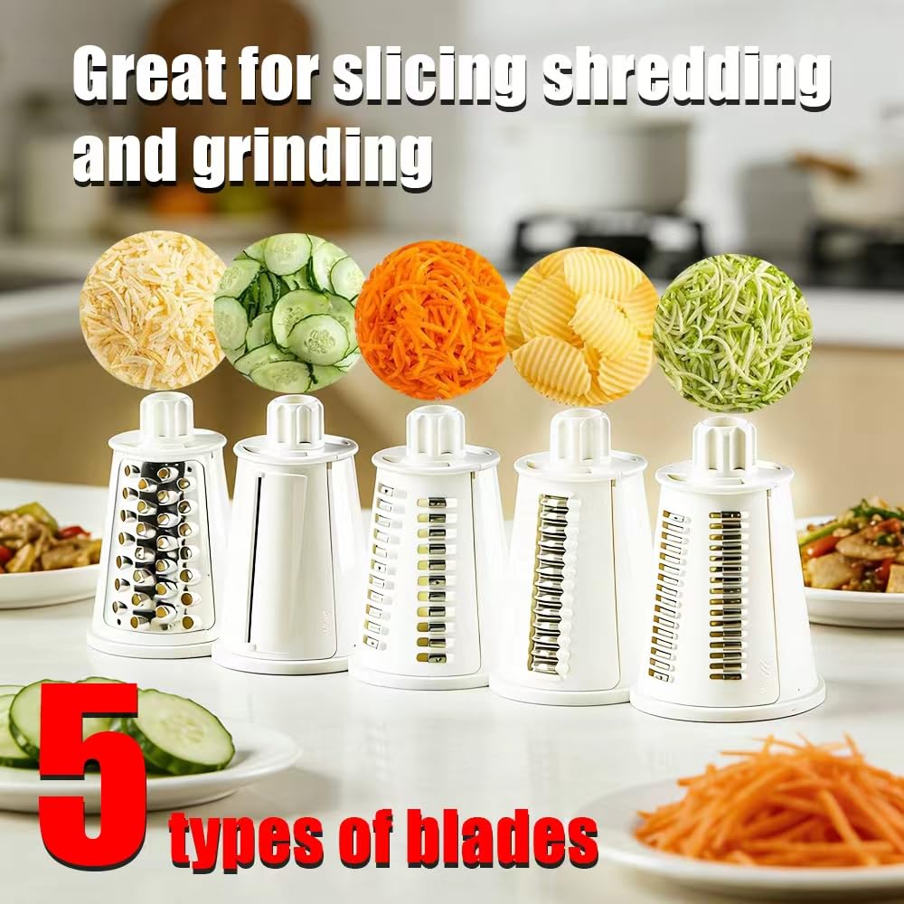 VEKAYA rotary grater blades replaceable for precise slicing and julienne.