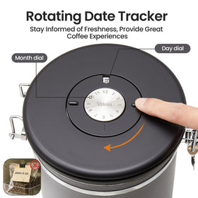 Veken 16oz capacity fits weekly coffee storage.