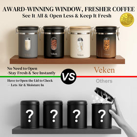 Veken canister date-tracker lid helps you monitor coffee freshness.