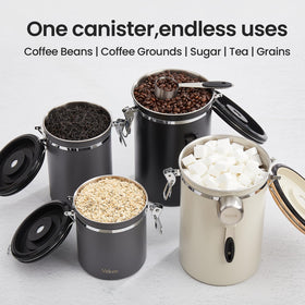 Veken canister doubles as a versatile kitchen bar accessory