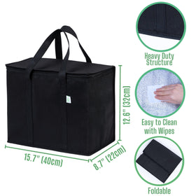 VENO collapsible grocery bags fold flat for easy storage and transport.