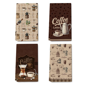 Verdiqor Vintage Coffee Towels bar towels for drying dishes with rustic flair.