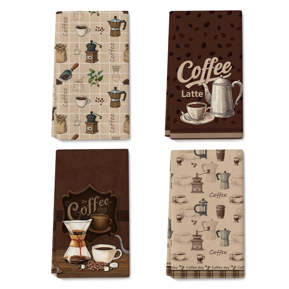 Verdiqor Vintage Coffee Towels bar towels for drying dishes with rustic flair.