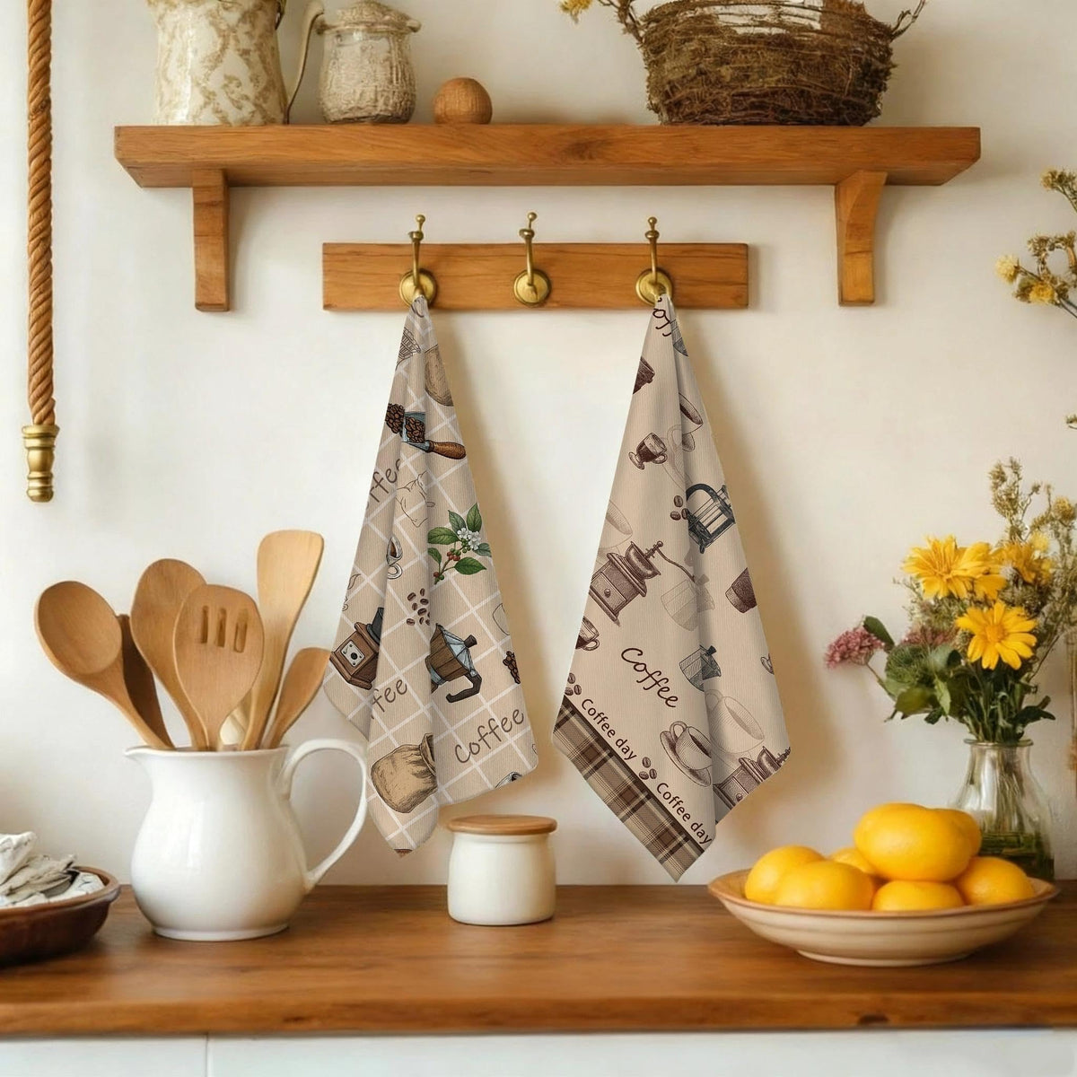 Verdiqor Vintage Coffee Towels durable and colorfast through many washes.
