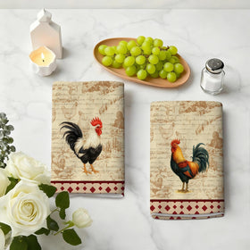 Verdiqor vintage rooster design tea towel adds nostalgic charm to kitchens.