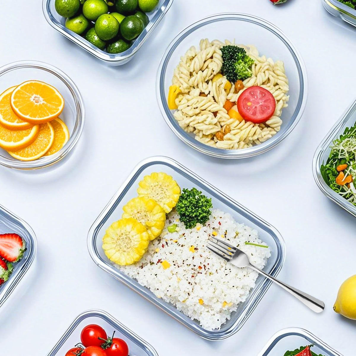VERONES portable glass containers for gym lunches and picnics.