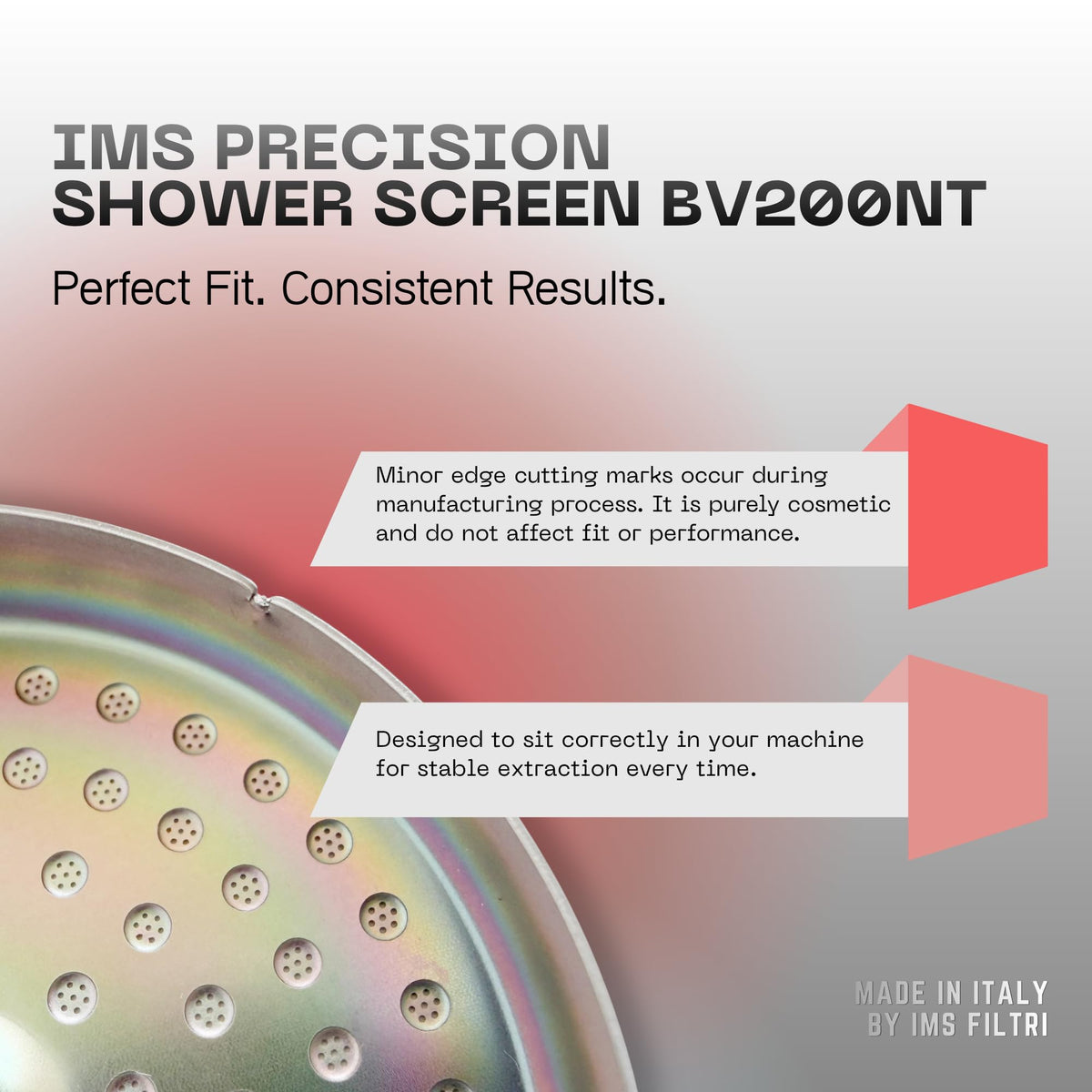 VeryBarista IMS shower screen installed on a 54mm Breville Sage espresso machine.