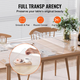 VEVOR clear table protector on dining table ready for everyday meals.