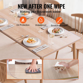 VEVOR dining table cover protects wooden tables during meals