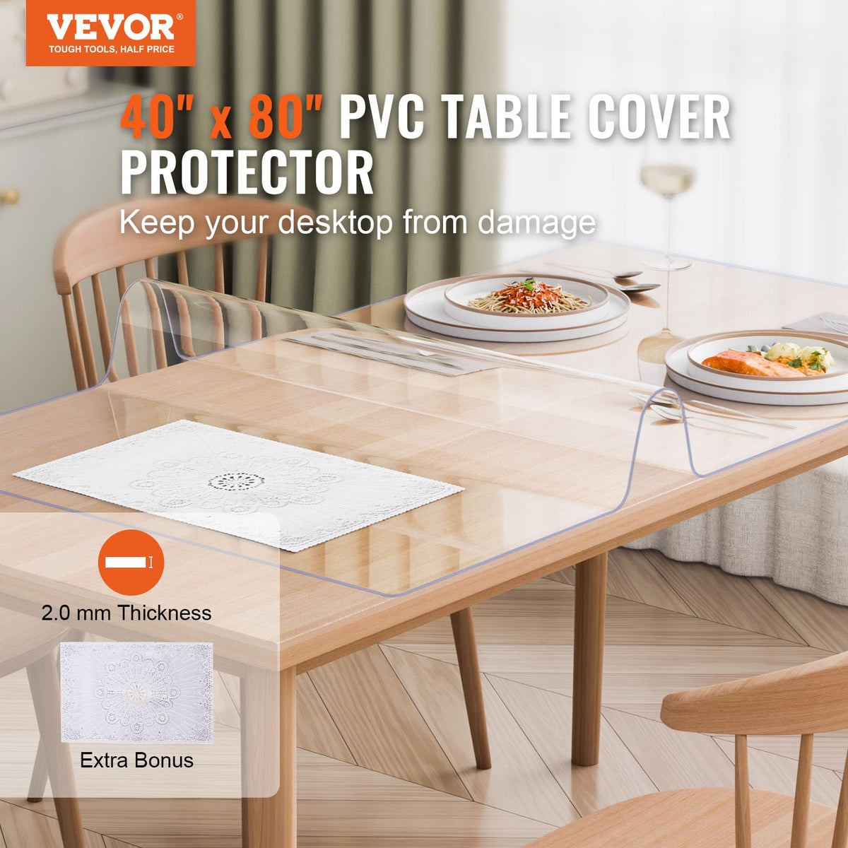VEVOR PVC mat protector waterproof keeps surfaces clean and stain-free