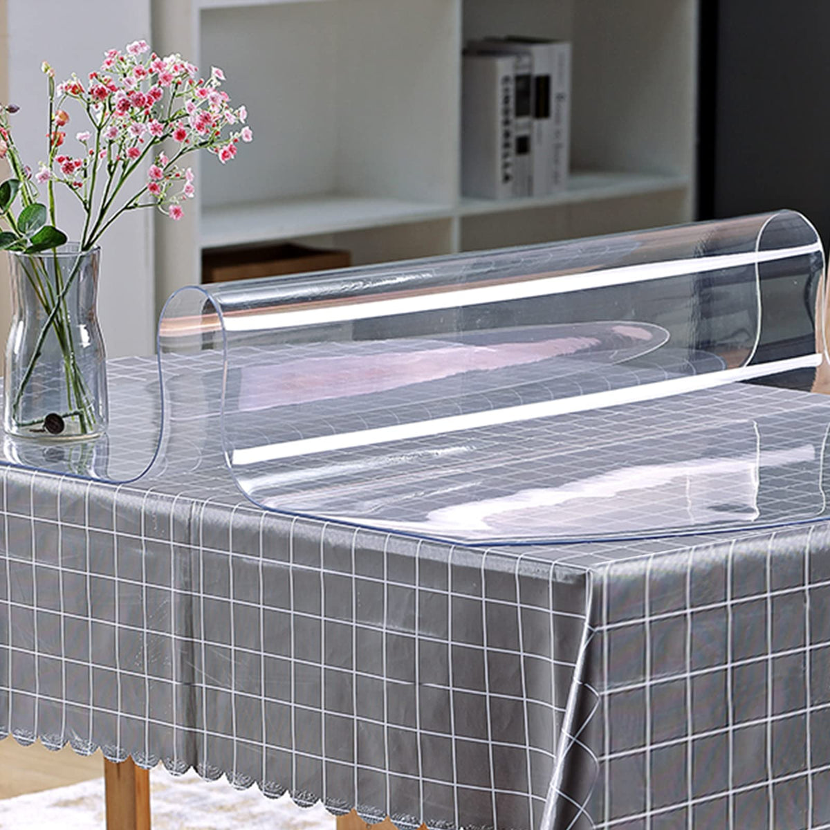 VEVOR clear protector reveals table texture while guarding against stains.