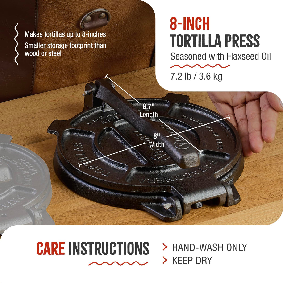 Victoria arepas and tostones press for versatile, home-made prep.