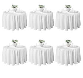 VidaFete six-pack 120-inch round tablecloths laid out for easy event prep