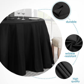 VidaFete black round tablecloth demonstrating stain resistance and durability.
