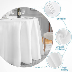 VidaFete round tablecloth edge detail demonstrates durability for frequent events