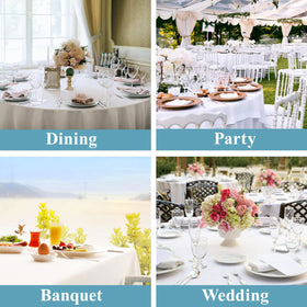 VidaFete round tablecloth 132-inch diameter protects surfaces during celebrations