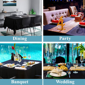 VidaFete tablecloth enhances decor with classic black elegance