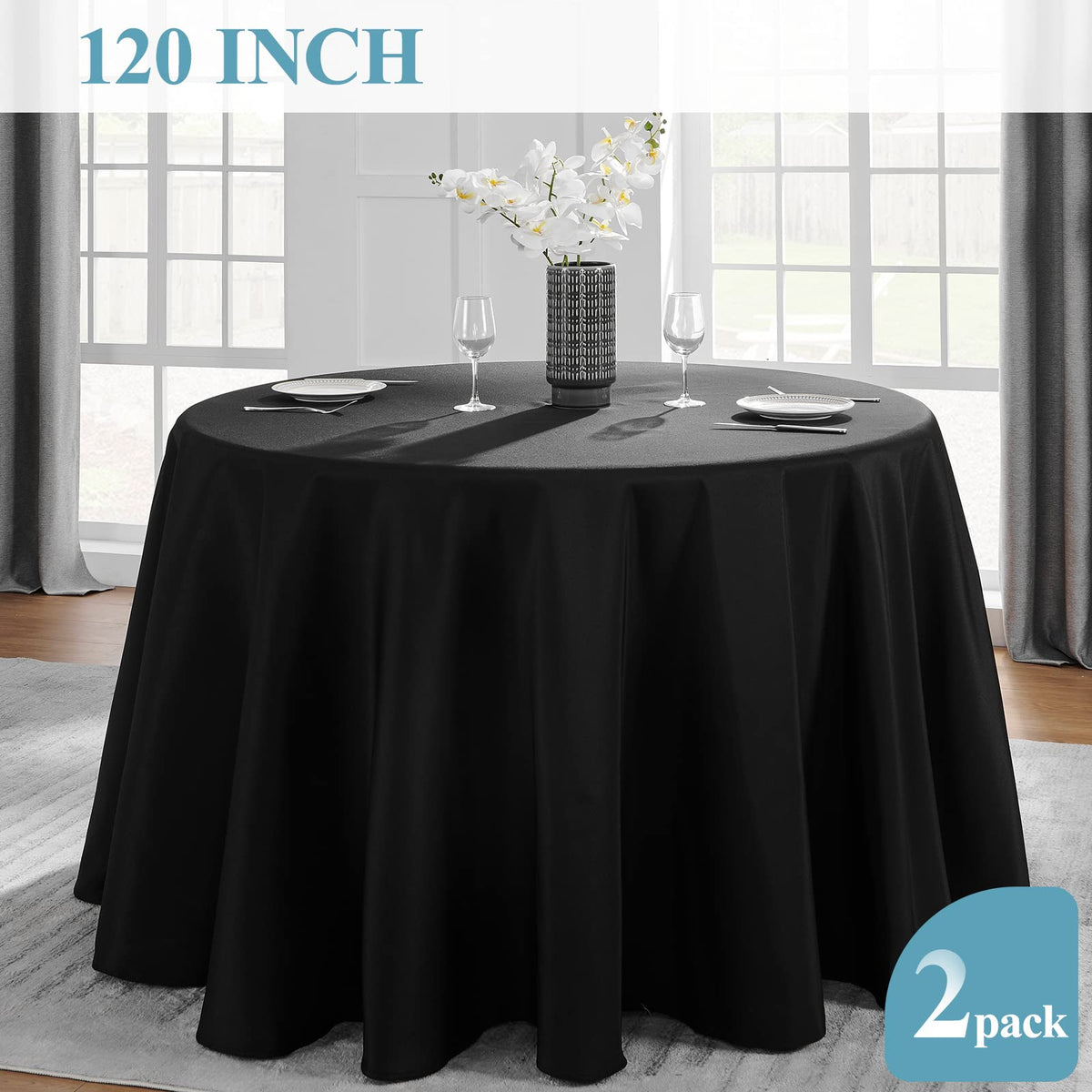 VidaFete wedding and banquet setup with black cloth for refined ambiance.