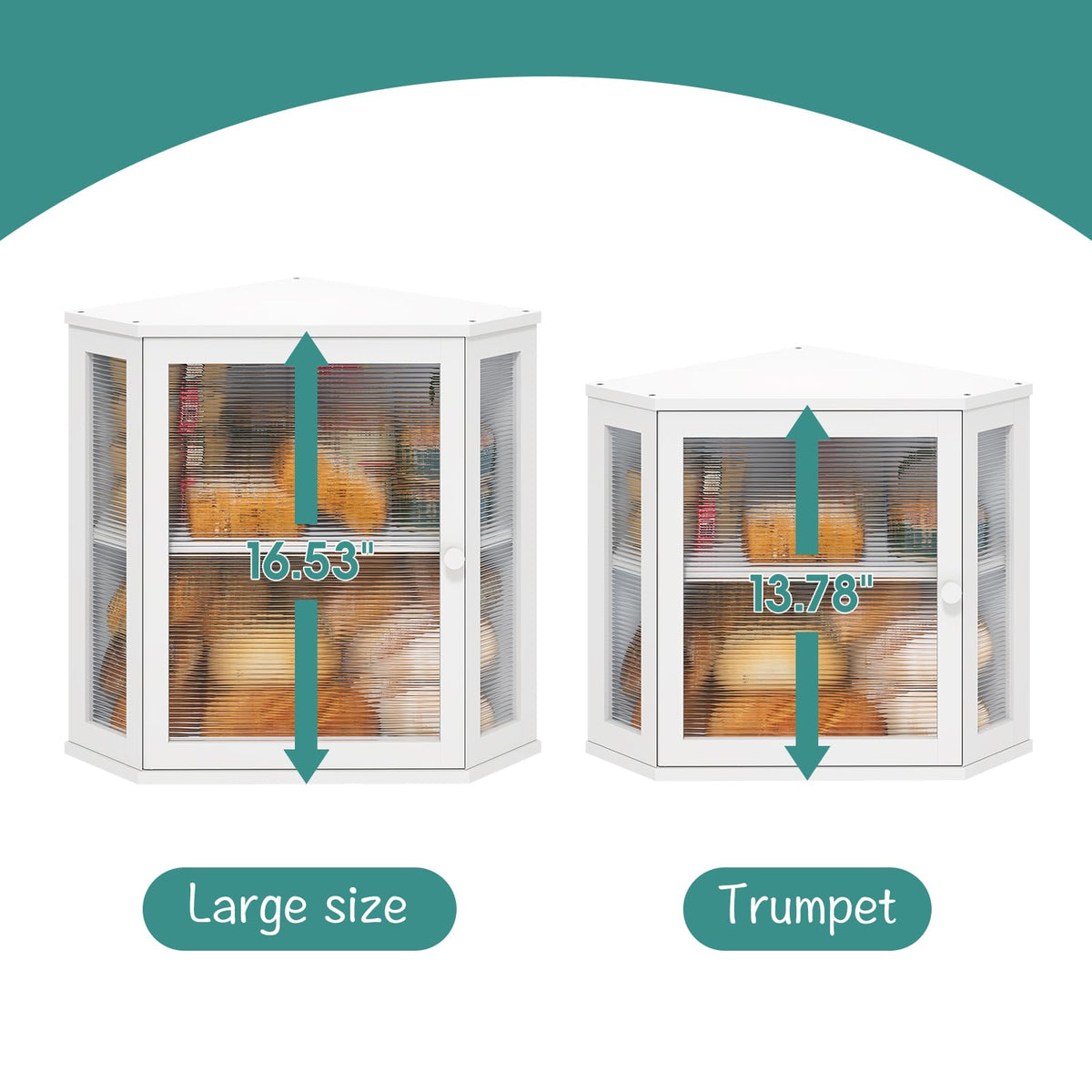 Viewcare inside view captures organized two-level bread storage