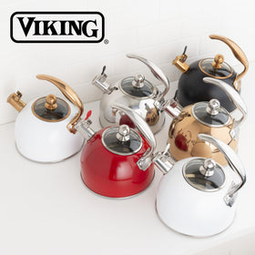 Viking induction-ready kettle works on all stove tops.