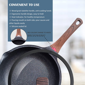 Vinchef heat indicator sensor shows when pan reaches ideal cooking temperature.
