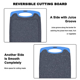Viretang blue easy-grip-handled board helps steady cuts during busy cooking