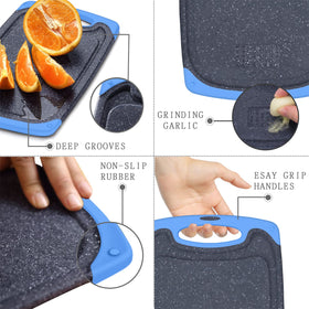 Viretang blue juice-groove board catches juices to protect counters during prep