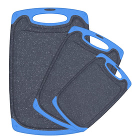Viretang blue large cutting board with non-slip base for steady meat prep and controlled juices