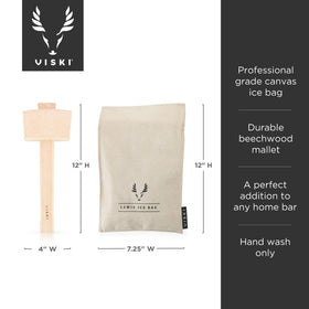 Close-up of Viski Lewis canvas bag showing absorbent fabric for crisper ice.