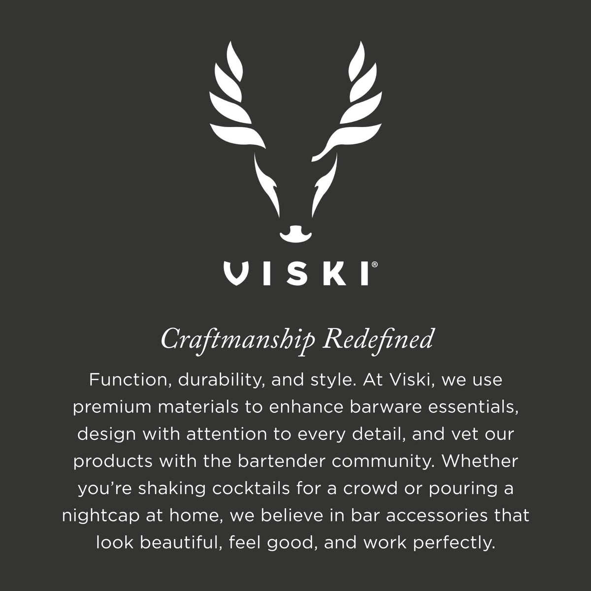 Viski Lewis dryer ice benefit highlights reduced melt in cocktails.